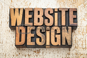 website design in wood type