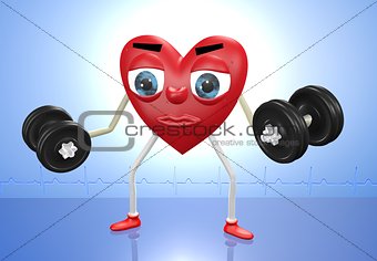Heart character with weights
