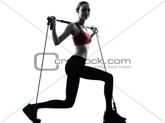 woman exercising gymstick