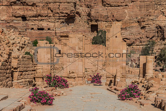 The Hadrien Gate roman avenue in nabatean city of  petra jordan