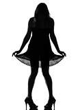 stylish silhouette woman showing her legs 