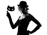 stylish silhouette woman masquerade mask