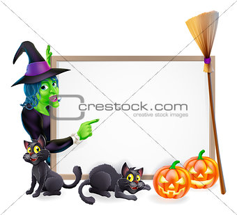 Halloween witch background sign