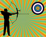 archer shoots at a target