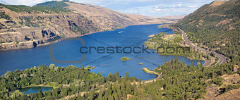 Columbia River Gorge from Rowena Crest Panorama