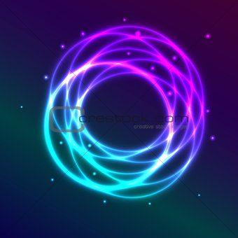 Abstract background with blue-purple shadingl plasma circle effe
