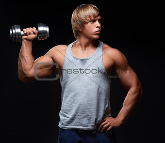 Man with dumbbell