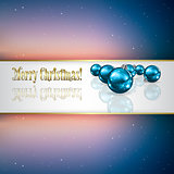 Abstract Christmas greeting with decorations and stars