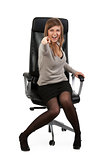 girl in an office chair 
