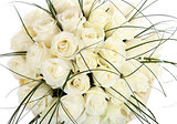 A huge bouquet of white roses. The isolated image on a white bac