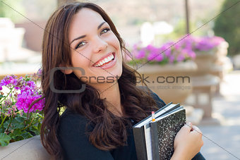 Pretty Young Female Student Portrait on Campus