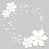 White Paper Flower Card Design