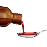 Bottle pouring medicine syrup