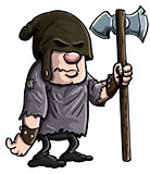 Cartoon executioner with a big axe