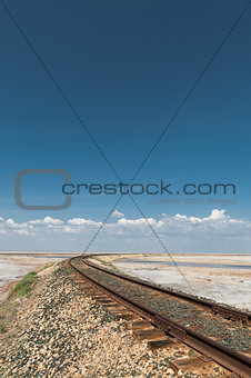 Railroad in Desert Vertical