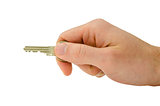 Male hand holding house key
