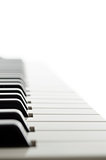 Side view of piano keyboard