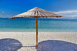 Turquoise pebble beach in Croatia