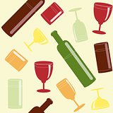 Bright seamless pattern with drinks