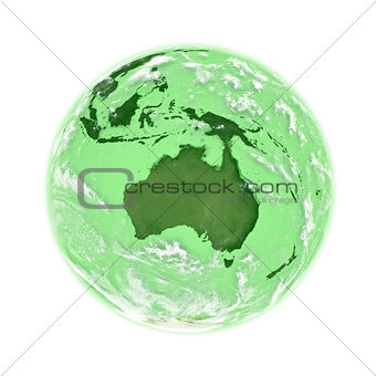 Australia on green Earth