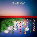 Abstract celebration background with Christmas decorations and p