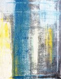 Teal and Yellow Abstract Art Painting