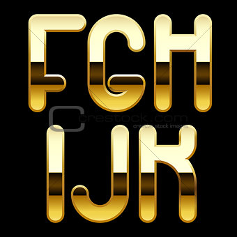Gold alphabet letters