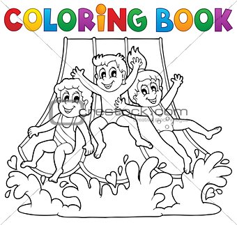 Coloring book aquapark theme 1