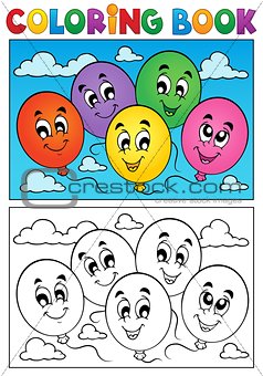 Coloring book balloons theme 1