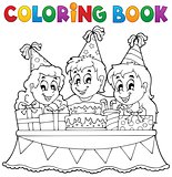 Coloring book kids party theme 1