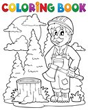 Coloring book lumberjack theme 1
