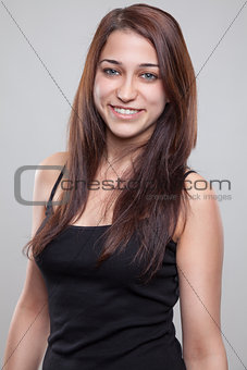 Portrait of a smiling brunette