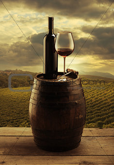 Red wine vineyard