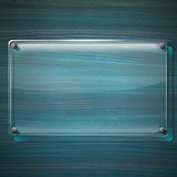 Glass Plate on Turquoise Wood Background