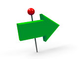Green arrow pushpin