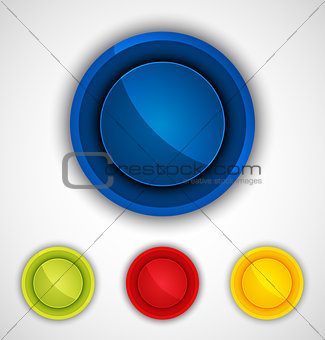 Round colorful icons set.