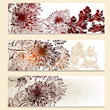 Set of vector floral banners for design