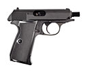 loaded black vintage police pistol 