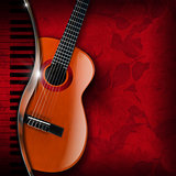Acoustic Guitar and Piano Red Flowers