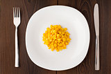 Corn seeds on a plate