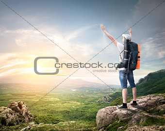 Tourist with backpack