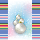 winter background with Christmas decorations and snowflakes