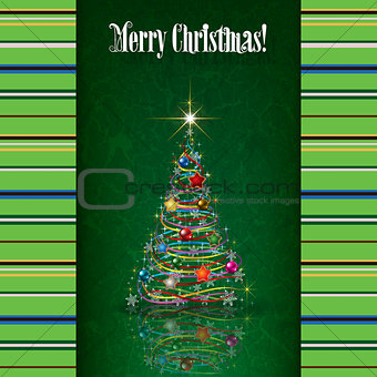 Abstract celebration background with white Christmas tree