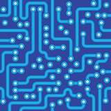 Circuit board - blue abstract vector seamless texture