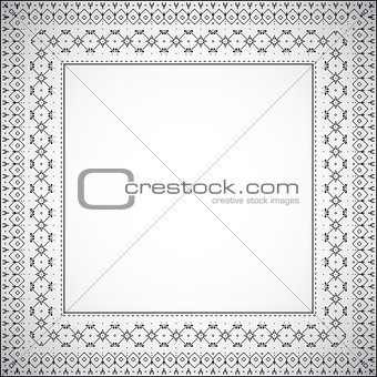 Square frame with ethnic pattern - Vector