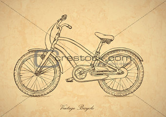 Vintage bicycle - vector in retro style