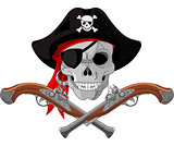 Pirate Skull and guns