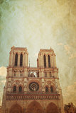 Retro Notre Dame Cathedral in Paris