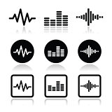 soundwave music vector icons set