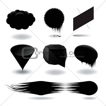 Fashion black speech bubble set, vector Eps10 illustration.
